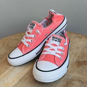 Converse Sz7 Chuck Taylor All Star Shoes Sneakers Shoreline Orange Peach Slip On